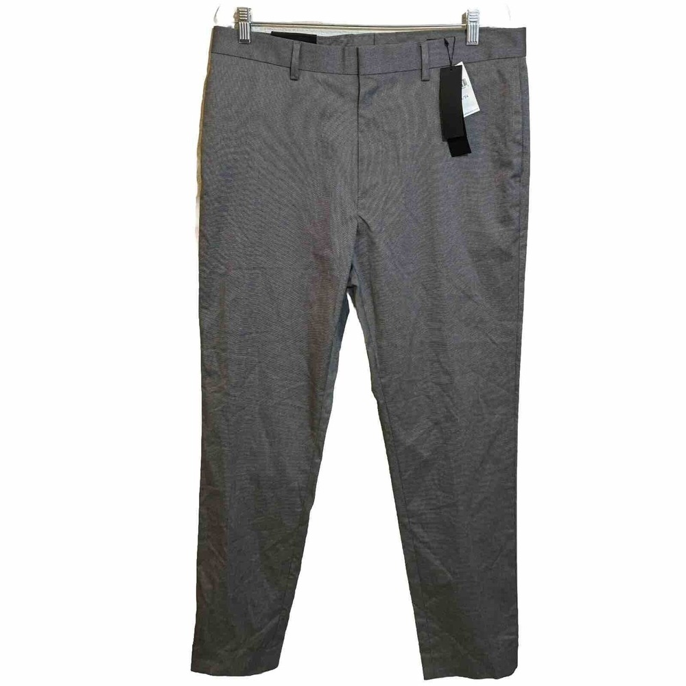 Banana Republic Mens 34x34 Gray Non-Iron Stretch Cotton Tapered Fit Dress Pants